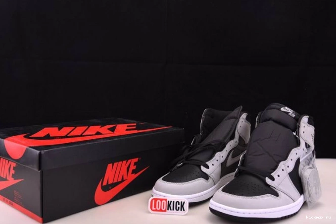 Rep MAX High 1 Retro White 555088-035 Black Jordan Light Grey Smoke Air 0704